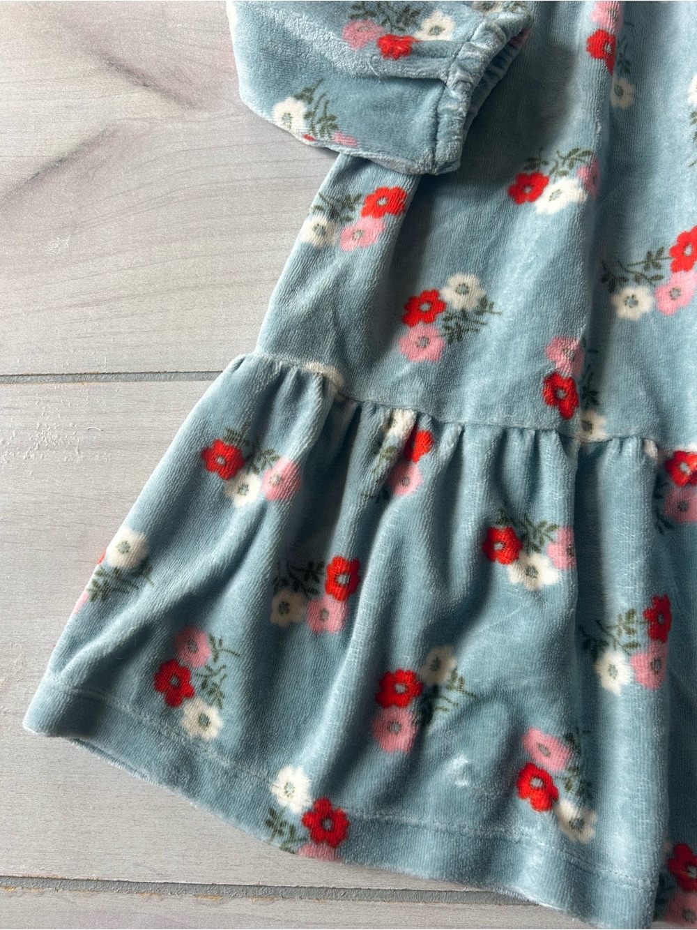 Mini Boden Floral Velour Dress - Picture 3 of 4